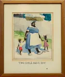 Two Girls and a Boy by William R. Hollingsworth, Jr., Watercolor, sold Sep 2021