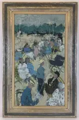 Plage by Jacques Bartoli, Oil on canvas, sold Sep 2021