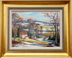 Amish Hills, Near Bird-in-Hand, Pa by Wayne Beam Morrell, Oil on canvas, sold Sep 2021