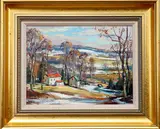 Amish Hills, Near Bird-in-Hand, Pa by Wayne Beam Morrell, Oil on canvas, sold Sep 2021