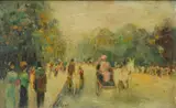 Paris Autrefois by Gabriel Spat, Oil on board, sold Sep 2021