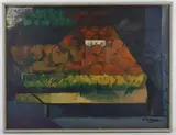 Fruitstand by Charles T. Coiner, Oil on board, sold Sep 2021