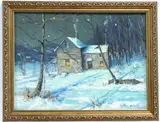 In for the Night, Buckingham, Bucks County by Christopher G. Willett, Oil on board, sold Mar 2022