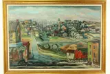 City Street, Sellersville, PA by Walter Emerson Baum, Oil on canvas, sold Mar 2022