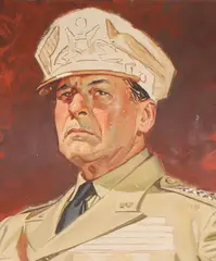 Leyendecker MacArthur Series by J. C. Leyendecker, Oil on canvas study of General Douglas MacArthur, sold Mar 2022