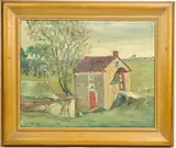 The Springhouse by Walter Emerson Baum, Oil on canvas, sold Mar 2022
