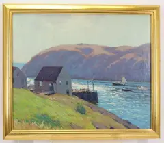 The Wharf by George J. Stengel, Oil on canvas, sold Jun 2022