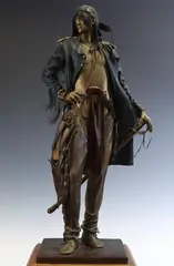 Long Soldier by Dave McGary, Bronze sculpture of a Native American warrior, sold Jun 2022