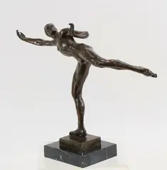 Untitled by R. Tait McKenzie, Bronze sculpture of a male figure skater, sold Jun 2022