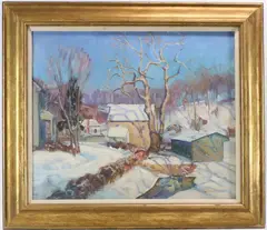 The Mill by Walter I. Mattern, Oil on canvas, sold Jun 2022