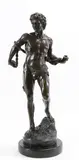 Nil Virtuti Invium by Alfred Barye, Bronze sculpture of a semi-nude man, sold Jun 2022