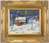 Along the Creek, Point Pleasant Pike, Point Pleasant, Bucks County, PA by Christopher G. Willett, Oil on canvas, sold Jun 2022