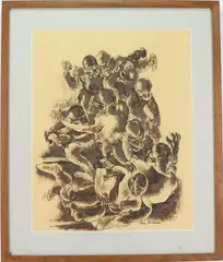 Untitled by Louis Wolchonok, Mixed media on paper, sold Sep 2022