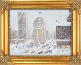 Columbus Square, New York City by Christopher Willett, Oil on board, sold Dec 2022