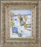 Hilltown Bucks County Pa, Road to Quakertown by Christopher Willett, Oil on board, sold Dec 2022