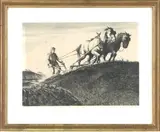 The Plowman by James  Allen, Etching on paper, sold Dec 2022
