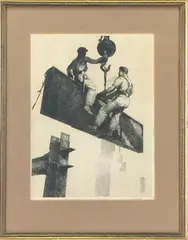 Sky Riders by James  Allen, Etching on paper, sold Dec 2022
