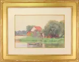 Thomas Pollack Anshutz : Painting Arcadia by Thomas Pollack Anshutz, Watercolor, sold Dec 2022