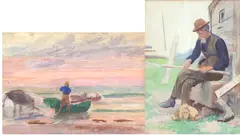 Untitled by Thomas Pollack Anshutz, Watercolor on paper, sold Dec 2022