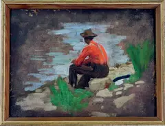 Untitled by Thomas Pollack Anshutz, Oil on board, sold Dec 2022