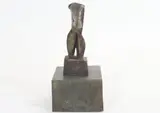 Small Male Torso by Mario Negri, Bronze abstract figural sculpture mounted to a wooden plinth, sold Dec 2022