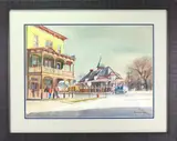Ft. Edward NY Train Station by Ranulph Bye, Watercolor, sold Dec 2022