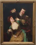 The Peacock Feather by Achille Fould, Oil on canvas, sold Dec 2022