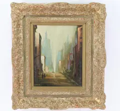 Untitled by Leon Louis Dolice, Oil on board, sold Dec 2022