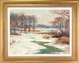 Winter Brook by Wayne Beam Morrell, Oil on board, sold Dec 2022