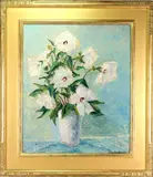 Hibiscus by John Wells James, Oil on board, sold Dec 2022