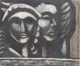 Gallo-Roman Heads by Frederick Childs, Oil on canvas, sold Feb 2023