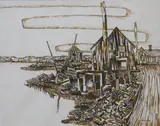 Untitled by Louis Wolchonok, Watercolor and ink on paper, sold Feb 2023