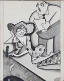 Untitled by Xavier Cugat, Mixed media, sold Feb 2023