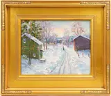 Plumstead Pa, Water of Doylestown by Christopher G. Willett, Oil on board, sold Mar 2023