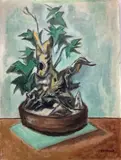 Ivy Twined About A Tree Root by Frederick Childs, Oil on canvas, offered Apr 2023