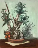 Arrangement In Red Clay Saucer by Frederick Childs, Oil on canvas, sold Apr 2023
