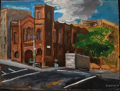 Untitled by James De La Vega, Oil on found cardboard, offered Apr 2023