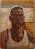 Untitled by James De La Vega, Oil on found board, offered Apr 2023