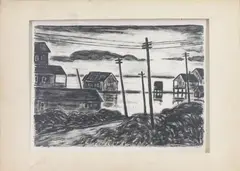 October Afternoon by Julius T. Bloch, Lithograph, sold Jul 2023