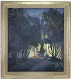 Old Doorway, Night by Eleanor Beatrice Acker, Oil on canvas, sold Aug 2023
