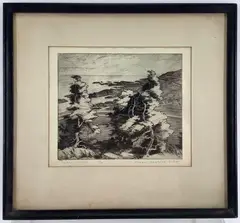 Contrary Winds by Eleanor Beatrice Acker, Engraving, sold Aug 2023