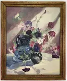 Blue Grass Morning by Eleanor Beatrice Acker, Oil on canvas, sold Aug 2023