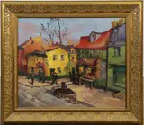 Street in April by Eleanor Beatrice Acker, Oil on canvas, sold Aug 2023