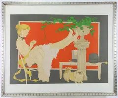 Lady with Dog by Philippe Henri Noyer, Lithograph, sold Nov 2023