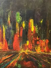 Untitled by Peter Freudenthal, Oil on board, sold Jun 2024