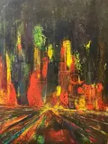 Untitled by Peter Freudenthal, Oil on board, sold Jun 2024