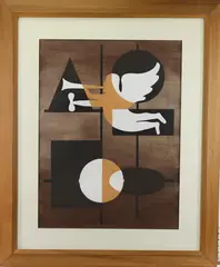 Gabriel and his announcing horn by Richard Peter Hoffman, Watercolor and gouache, sold Jun 2024