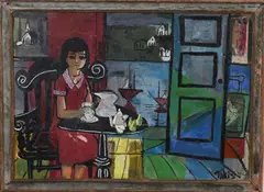 Untitled by Nicholas Takis, Oil on board, sold Jun 2024