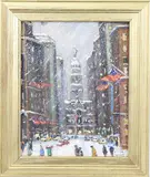 Independence Hall by Christopher Willett, Oil on board, sold Jun 2024