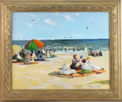 The Hamptons, N.Y. by Christopher Willett, Oil on canvas board, sold Jun 2024